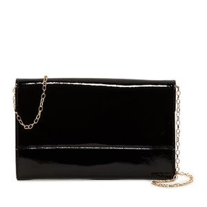 Halogen patent leather clutch